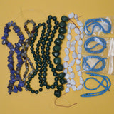 Blue + Green Stone Bead Strand Bundle