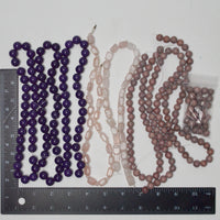 Pink, Purple + Mauve Stone Bead Strand Bundle