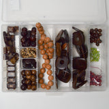 Assorted Wooden Beads in Clear Plastic Organizer