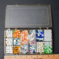 Assorted Plastic Beads in Clear Compartment Case