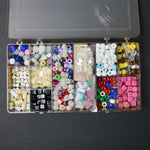 Assorted Plastic Beads in Clear Compartment Case