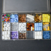 Plastic Beads in Clear Compartment Case