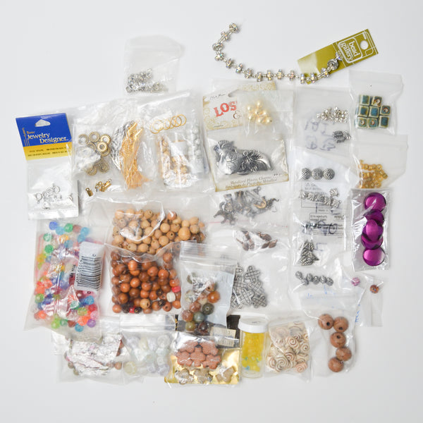 Assorted Beads, Charms + Jewelry Finding Bundle