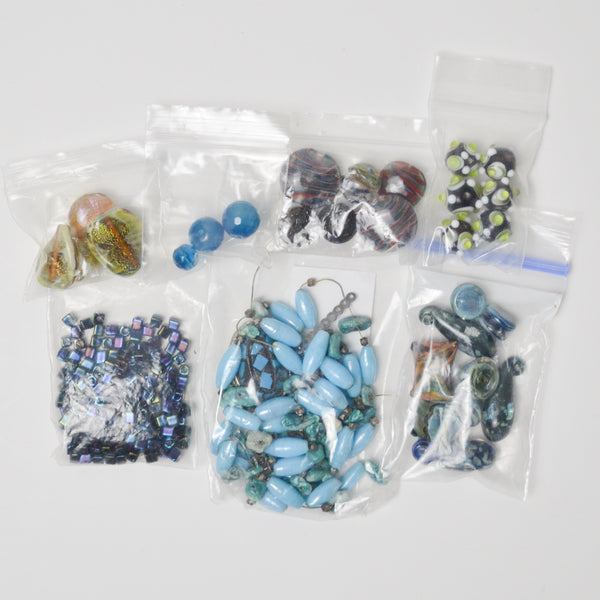 Blue Glass + Stone Bead Bundle