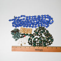 Blue + Green Glass + Stone Bead Jewelry Bundle