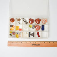 Glass + Large Stone Beads in Clear Compartment Case