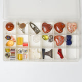 Glass + Large Stone Beads in Clear Compartment Case