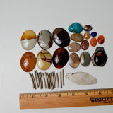 Assorted Metal Beads + Flat Back Stones