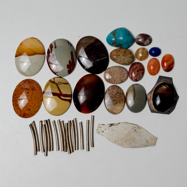 Assorted Metal Beads + Flat Back Stones