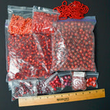 Red Glass + Stone Bead Bundle - 4+ lb.