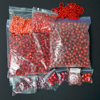 Red Glass + Stone Bead Bundle - 4+ lb.