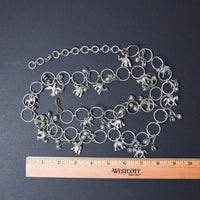 Vintage Metal Chain Belt with Bells + Animal Figurines