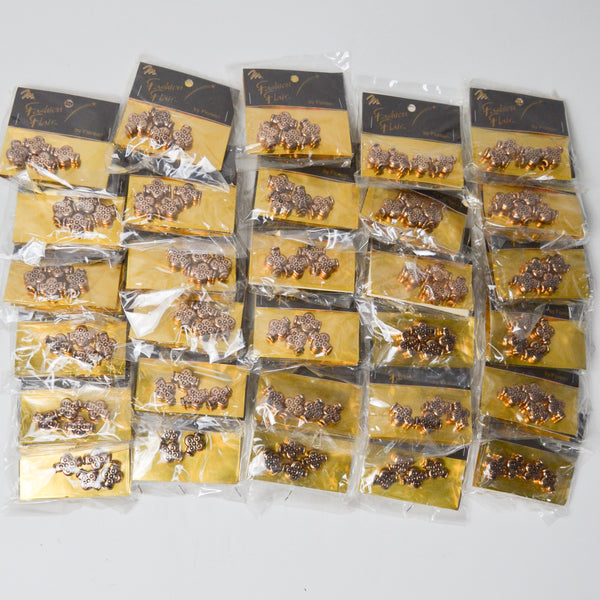 Clover-Shaped Old Gold Tone Plastic Beads - Approximately 30 Packs