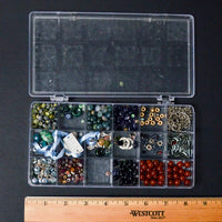 Stone + Glass Beads in Clear Compartment Case