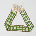 Green + White Bead Woven Strap