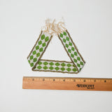 Green + White Bead Woven Strap