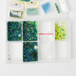 Green Bead Bundle in Clear Compartment Case