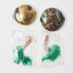 Giant Glass Beads + Wired Leaf Bundle