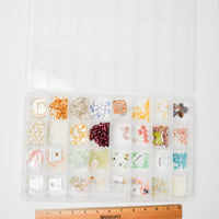 Findings, Plastic Beads + Stone Beads in Plastic Compartment Case