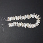 Ivory Natural Side Drilled Biwa Pearls - 1 Strand