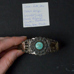 Silver Tone Metal Turquoise Cuff Bracelet