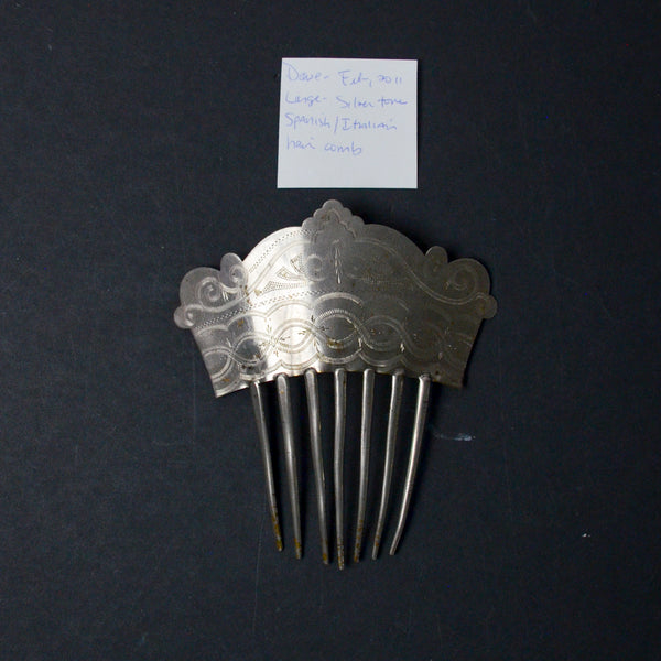 Silver Tone Metal Hair Comb