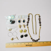 Necklace + Assorted Clip Earrings