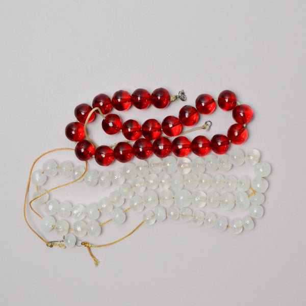 Red + Clear Bead Strands