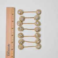 Rhinestone Button Sets with Chains - 7 Pairs