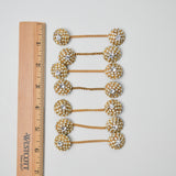 Rhinestone Button Sets with Chains - 7 Pairs