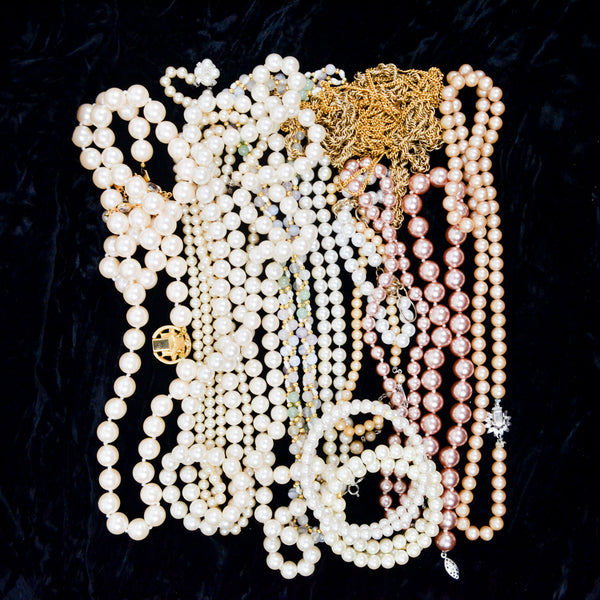 Faux Pearl Necklace + Bracelet Bundle