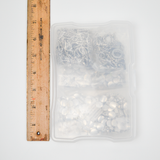 Silver Tone Metal Beads + Assorted Bar-and-Ring Toggle Clasps