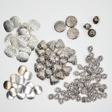 Decorative Circle + Heart Pewter Bead Bundle