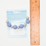 Blue + Gray Fancy Finery Crochet + Wooden Bead Bundle