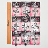Black + Silver Cre8 Bedazzled Crosses - Set of 9