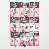 Black + Silver Cre8 Bedazzled Crosses - Set of 9