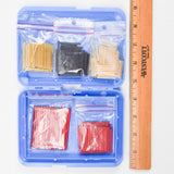 Red, Gold, White + Black Long Bugle Bead Bundle