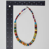 Colorful Flat + Round Clay Bead Necklace