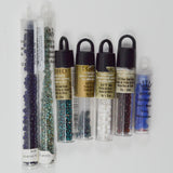 Assorted Green + Blue Seed Beads