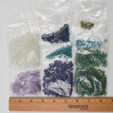 Green, Blue + White Stone + Glass Beads