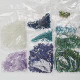 Green, Blue + White Stone + Glass Beads
