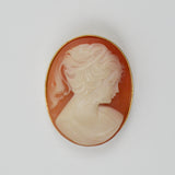 Orange + White Cameo Brooch Clip
