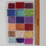 Metallic Rainbow Round Beads in Organizing Case