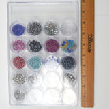 Blue, Pink + Silver Beads + Jewelry Findings