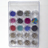 Blue, Pink + Silver Beads + Jewelry Findings