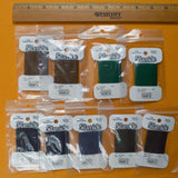 Green + Brown Silamide Waxed Nylon Beading Thread - 9 Spools