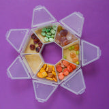 Orange, Yellow + Green Stone Beads in Organizing Case