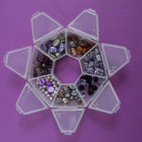 Purple + Gray Stone Beads in Organizing Case
