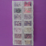 White + Pink Stone + Glass Beads in Organizing Case