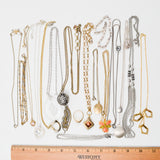 Silver + Gold Metal Pendant Necklace Bundle